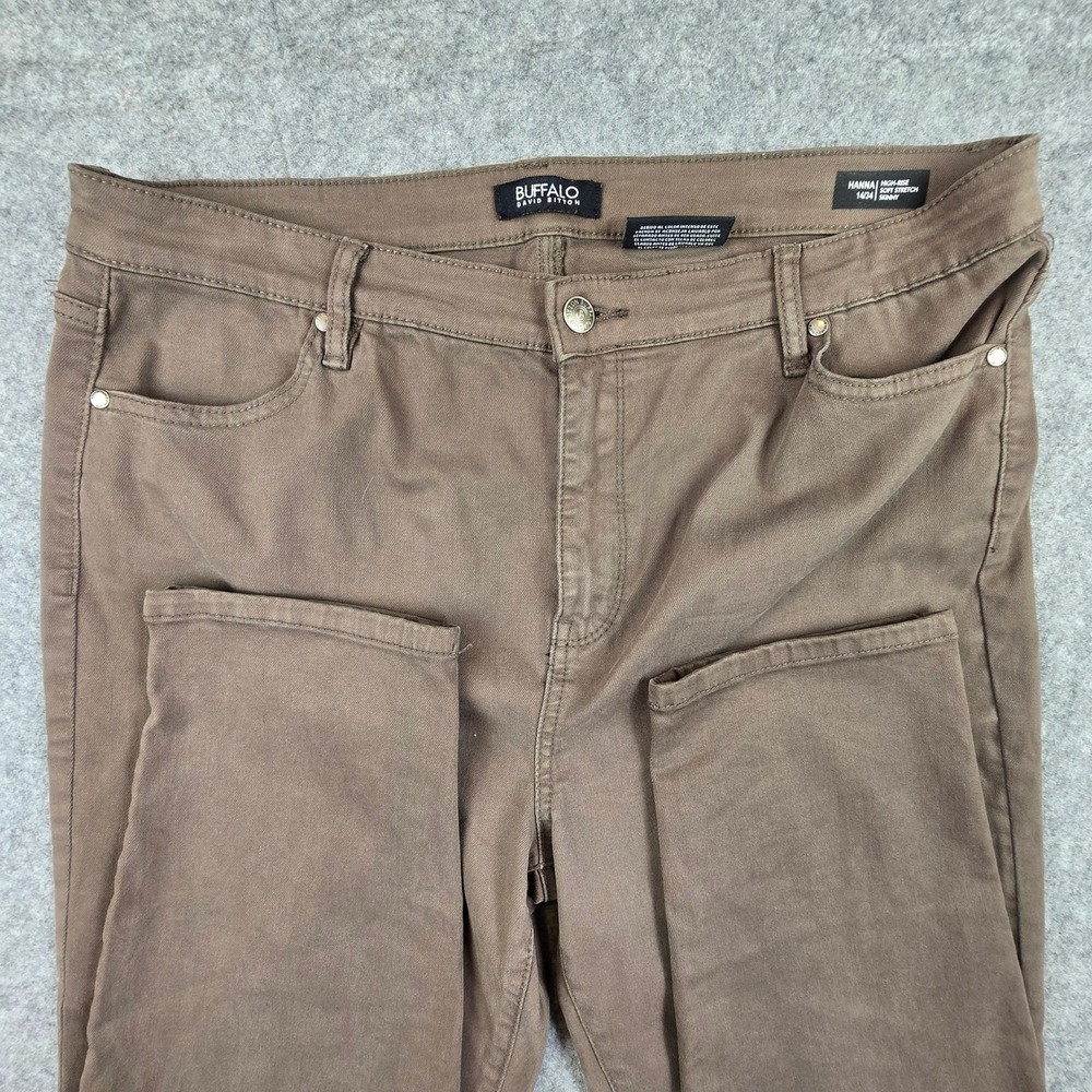 Buffalo Hanna Jeans Womens 14/34 Brown Skinny High Rise Soft Stretch